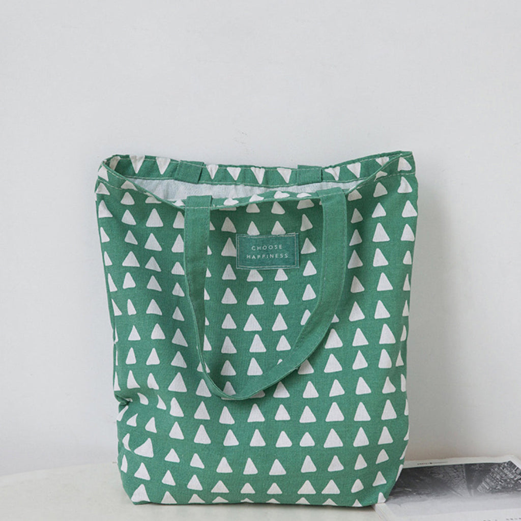 Green And White Tote Bag Nestasia