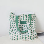 Green And White Tote Bag Nestasia