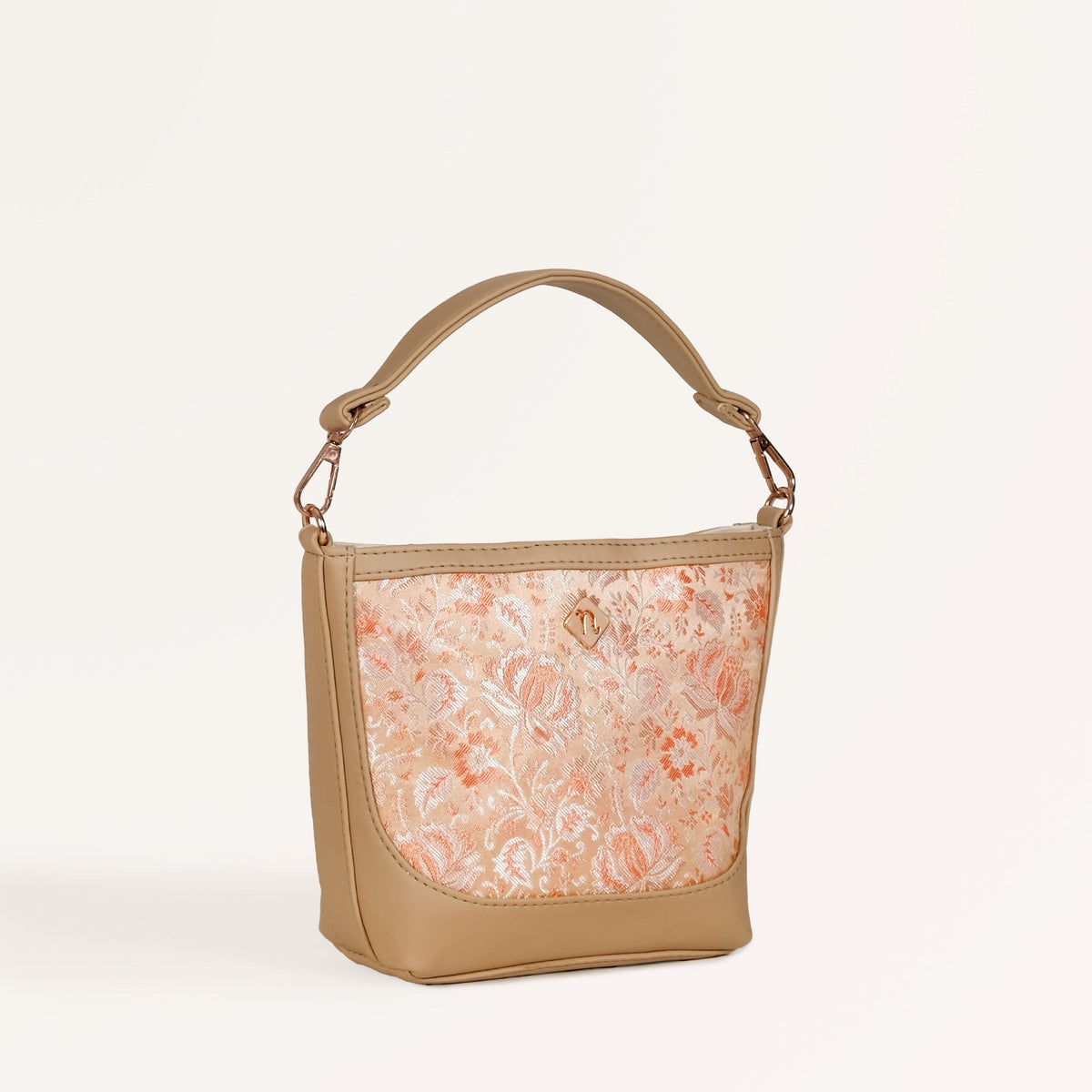 Eden Beige Bucket Handbag For Women Nestasia