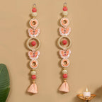 Handcrafted Butterfly Door Hanging Peach Set of 2 Nestasia