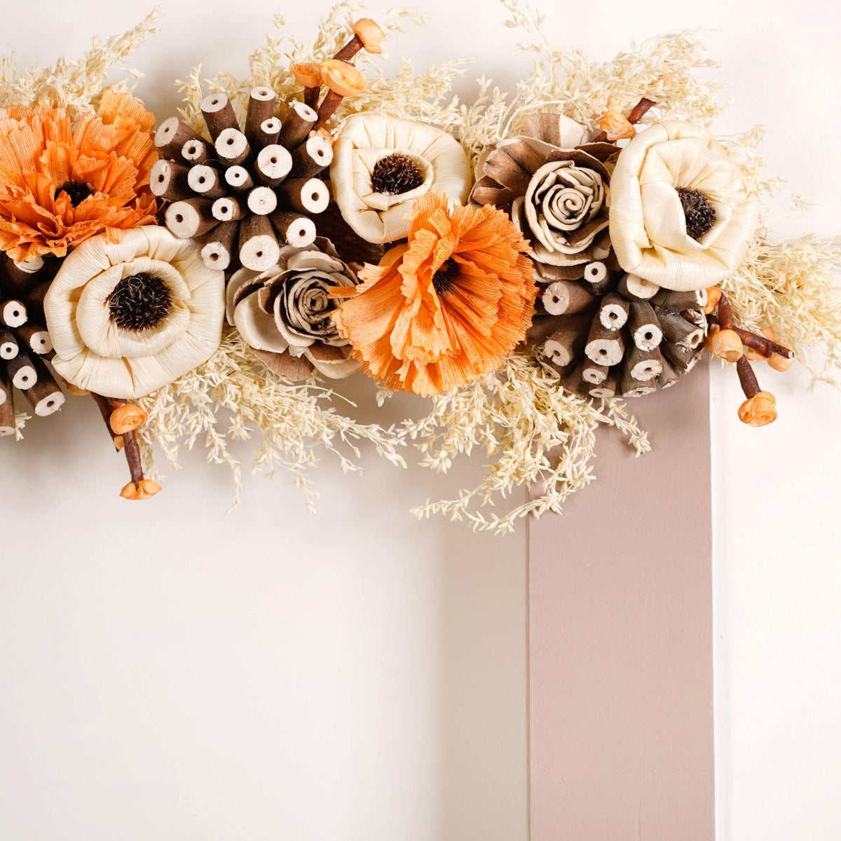 Handmade Door Toran With Orange Sola Flower Nestasia
