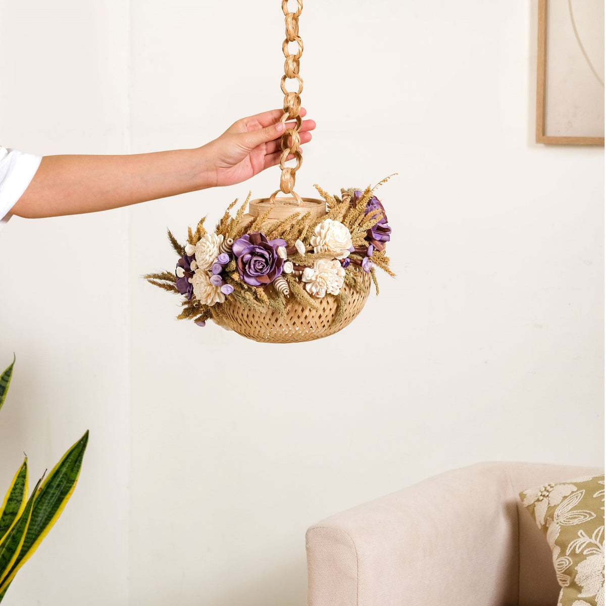 Organic Dried Flowers Lantern Lavender Nestasia