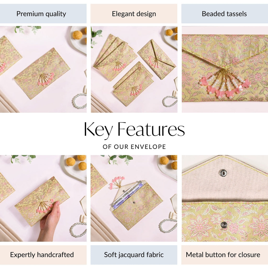 Handmade Jacquard Set Of 6 Envelopes For Shagun Nestasia