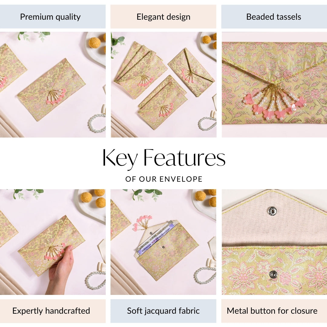 Handmade Jacquard Set Of 6 Envelopes For Shagun Nestasia