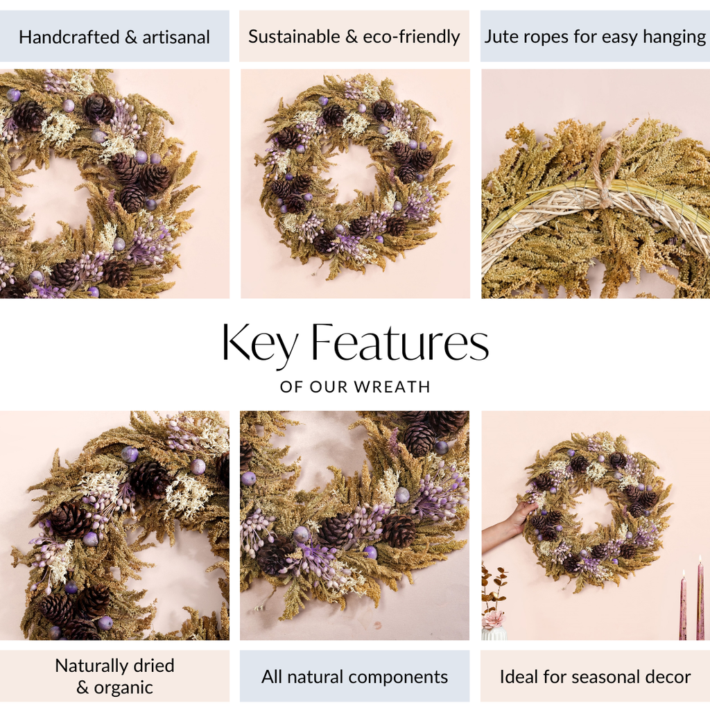 Handmade Dried Flowers Wreath Lavender Nestasia