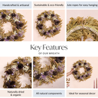 Handmade Dried Flowers Wreath Lavender Nestasia