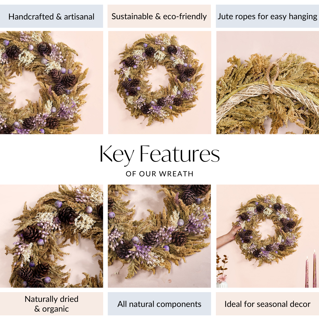 Handmade Dried Flowers Wreath Lavender Nestasia