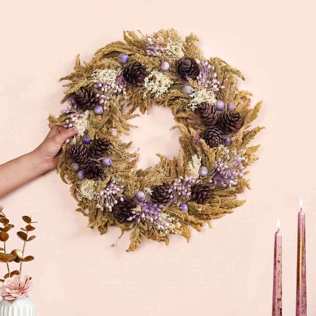 Handmade Dried Flowers Wreath Lavender Nestasia