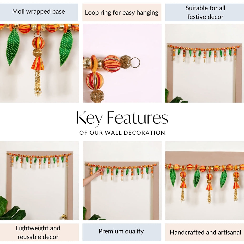 Handmade Mauli Toran For Puja Decor Nestasia