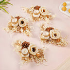 Natural Tealight Candle Holder Brown Set Of 4 Nestasia