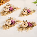 Handmade Organic Tealight Candle Holder Pink Set Of 4 Nestasia