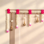 EcoCharm Handmade Pink Shola Bloom Front Door Jute Bandarwal 113x39cm Nestasia