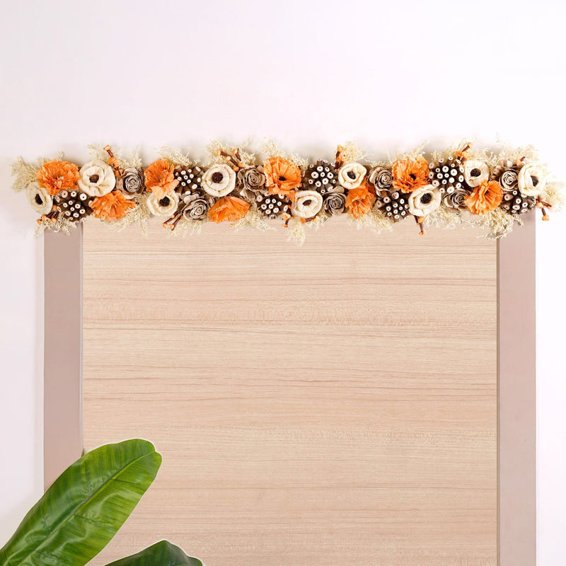 Handmade Door Toran With Orange Sola Flower Nestasia
