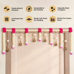 EcoCharm Handmade Pink Shola Bloom Front Door Jute Bandarwal 113x39cm Nestasia