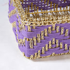 Handwoven Gift Basket With Movable Handle Lavender Nestasia
