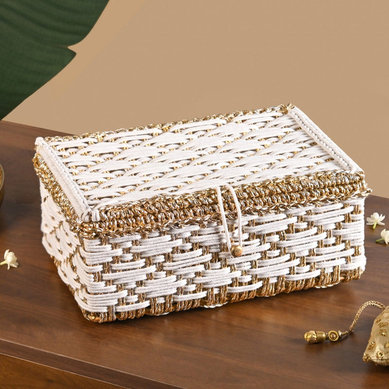 Handwoven Gift Basket White Nestasia