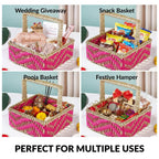 Gift Hamper Basket With Movable Handle Pink Nestasia