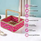 Gift Hamper Basket With Movable Handle Pink Nestasia