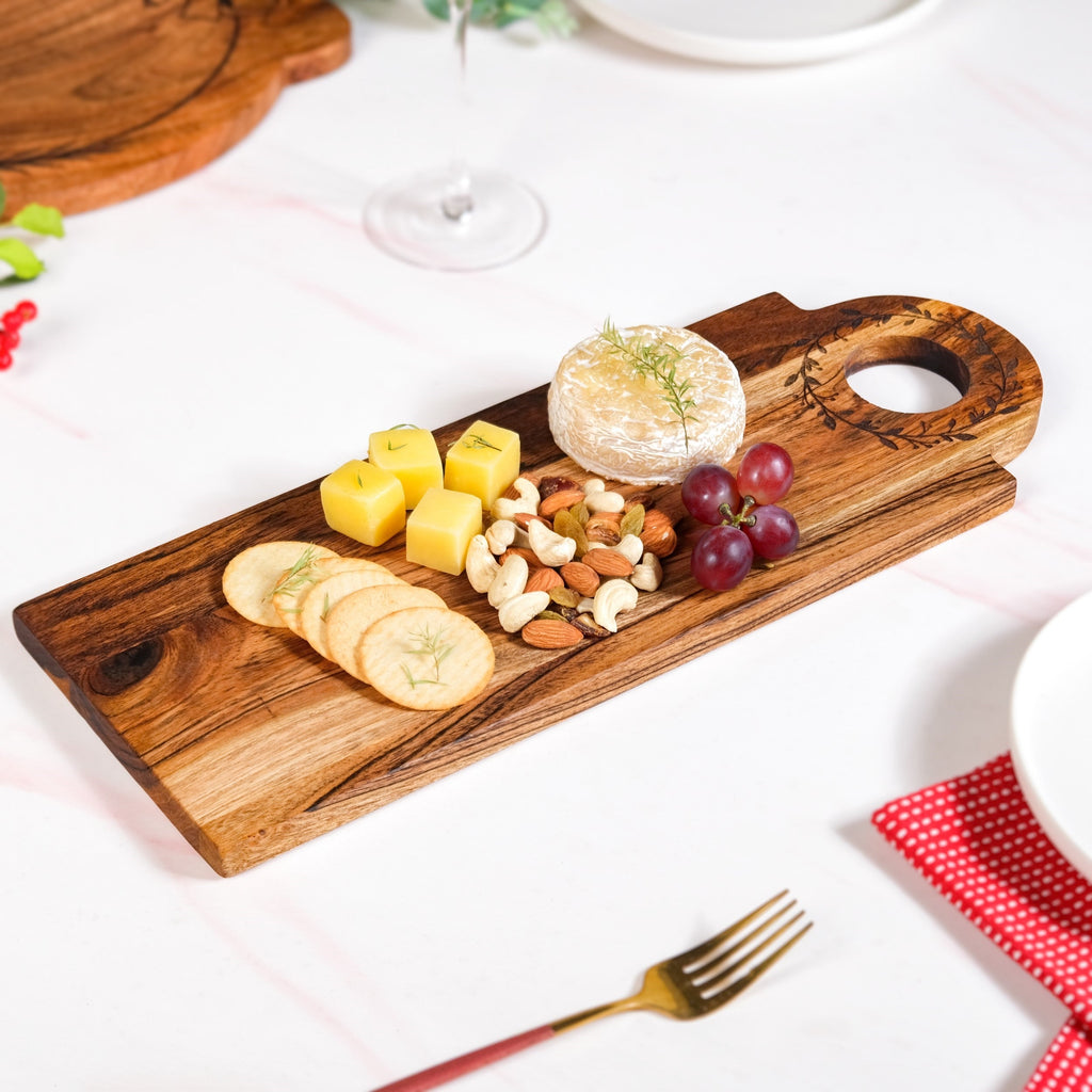 Wreath Ring Acacia Wood Platter 44x15cm Nestasia