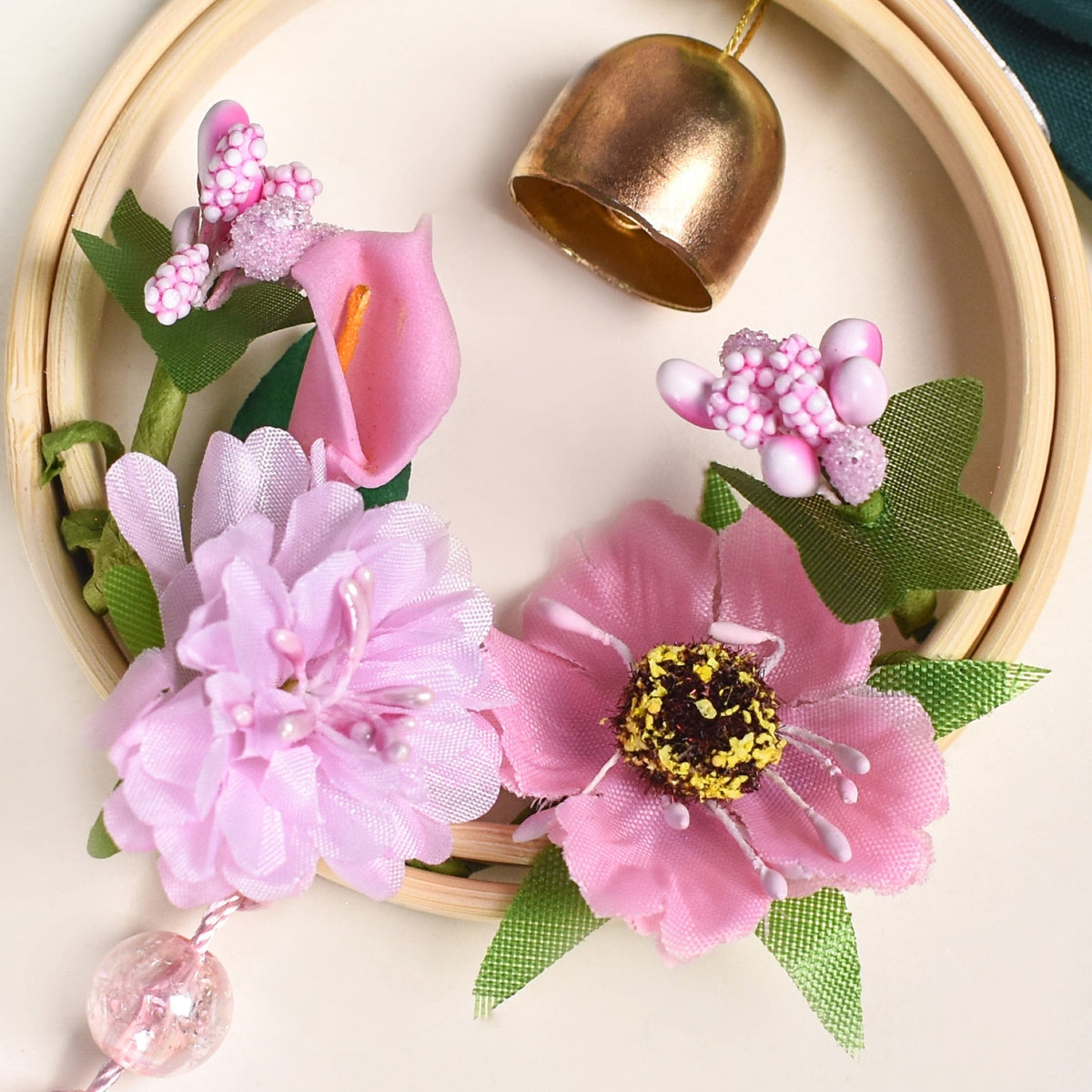 DIY Floral Swinging Car Ornament Pink Nestasia