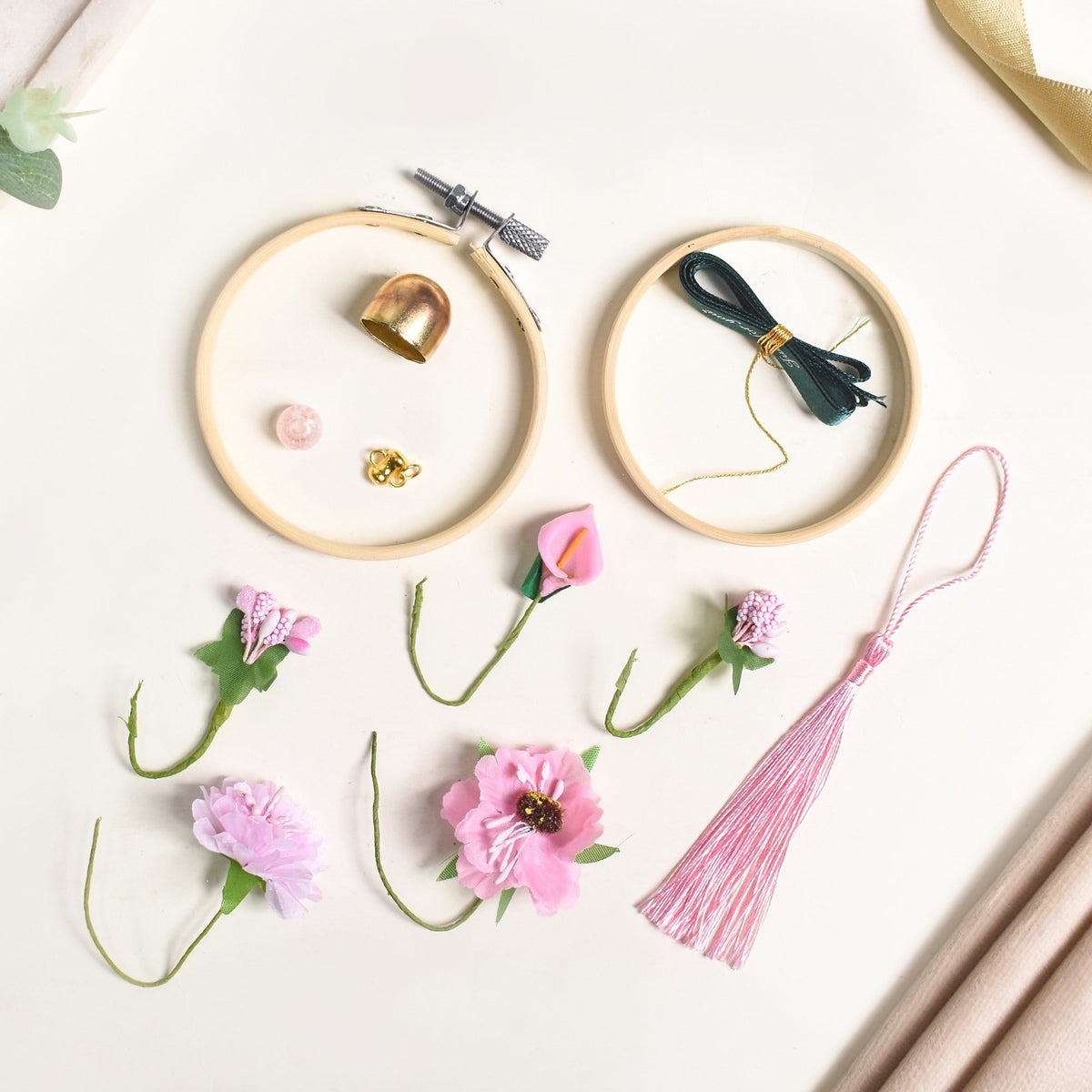 DIY Floral Swinging Car Ornament Pink Nestasia