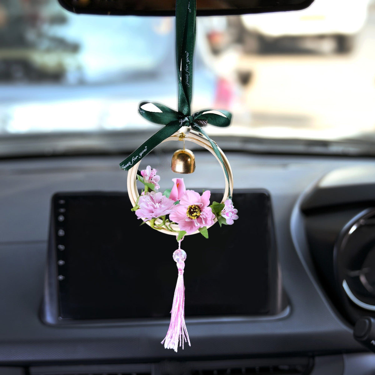 DIY Floral Swinging Car Ornament Pink Nestasia