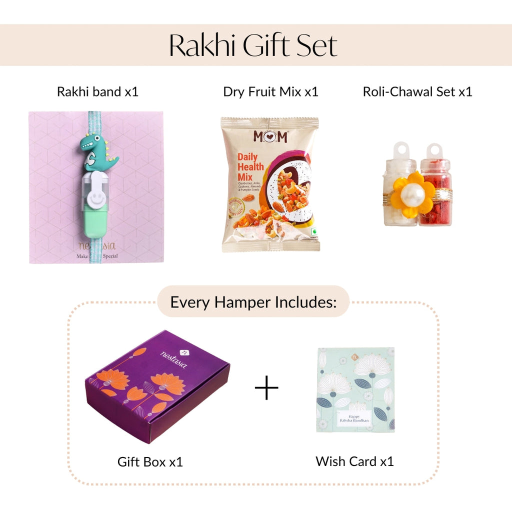 Happy Dino Rakhi Gift Set Nestasia