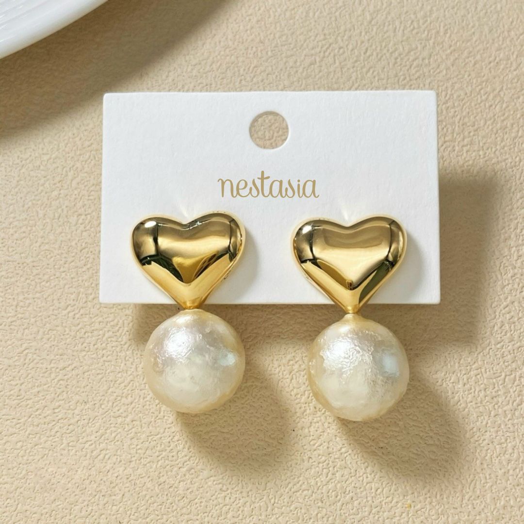 Heart Drop Earrings Nestasia