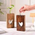 Heart Shaped Planter Pair With Removable Test Tubes Nestasia