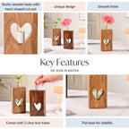 Heart Shaped Planter Pair With Removable Test Tubes Nestasia