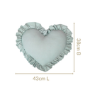 Frilly Heart Cotton Cushion Mint Green 43x38cm Nestasia