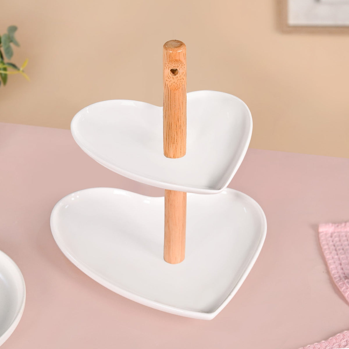Heart Two Tier Ceramic Cake Stand Nestasia