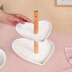 Heart Two Tier Ceramic Cake Stand Nestasia