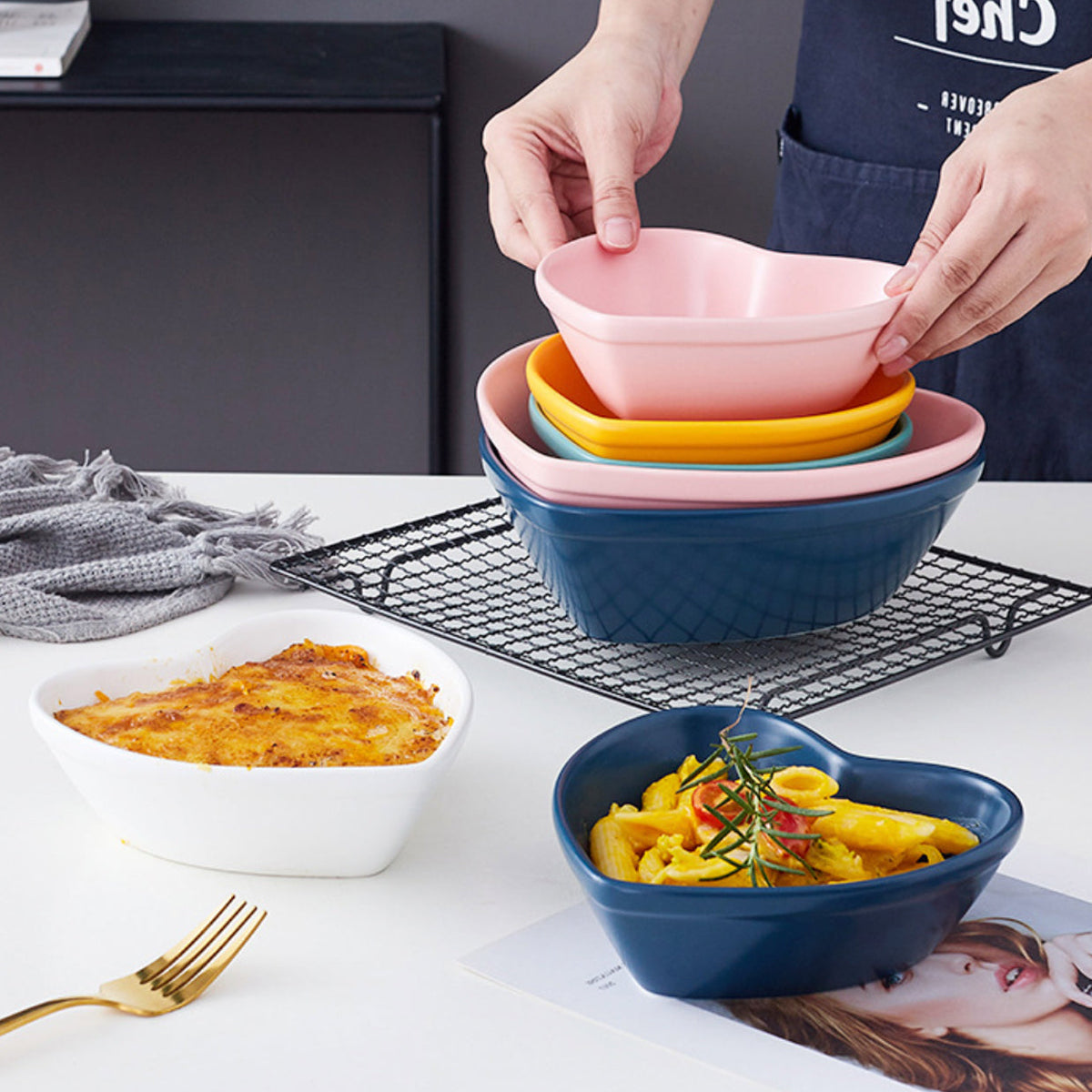 Hearty Ceramic Bakeware Small White 6 Inch Nestasia