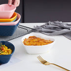 Hearty Ceramic Bakeware Small White 6 Inch Nestasia