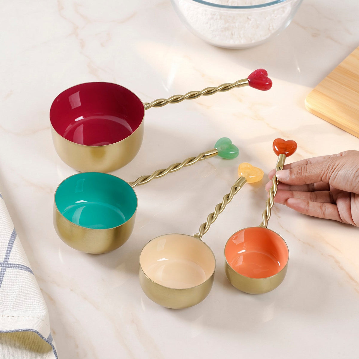 Heartstring Stainless Steel Measuring Cup Set Of 4 Nestasia