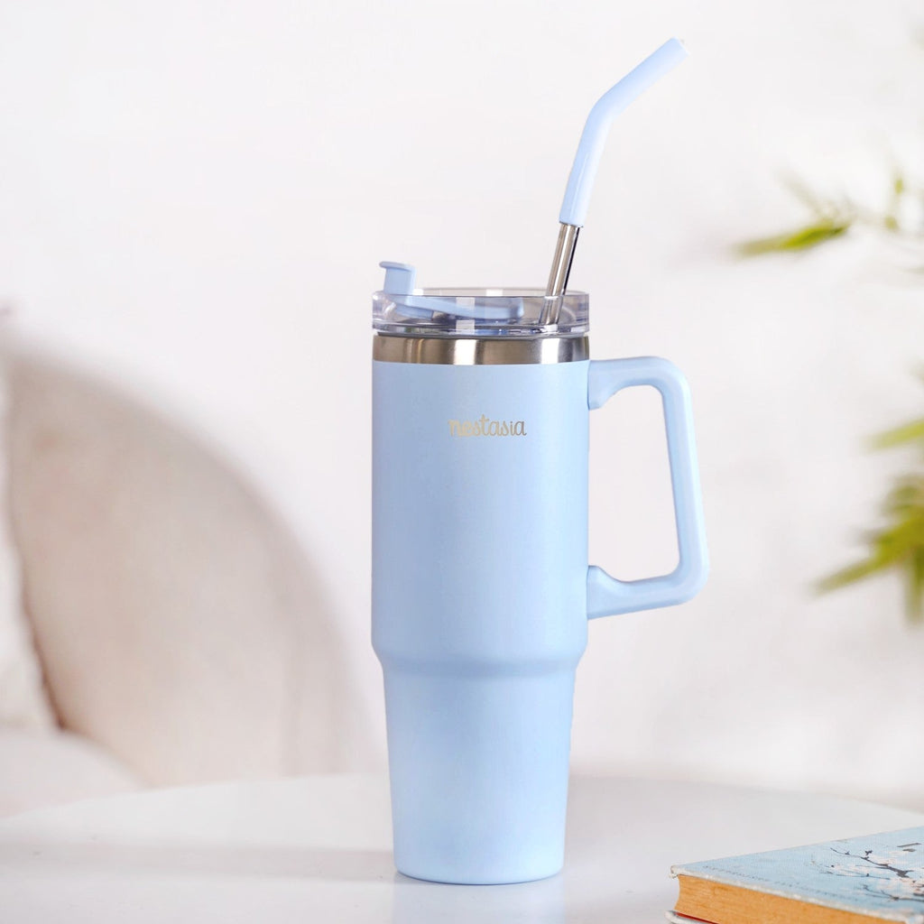 Glacio Leakproof Insulated Water Tumbler With Handle Arctic Blue 850ml Nestasia