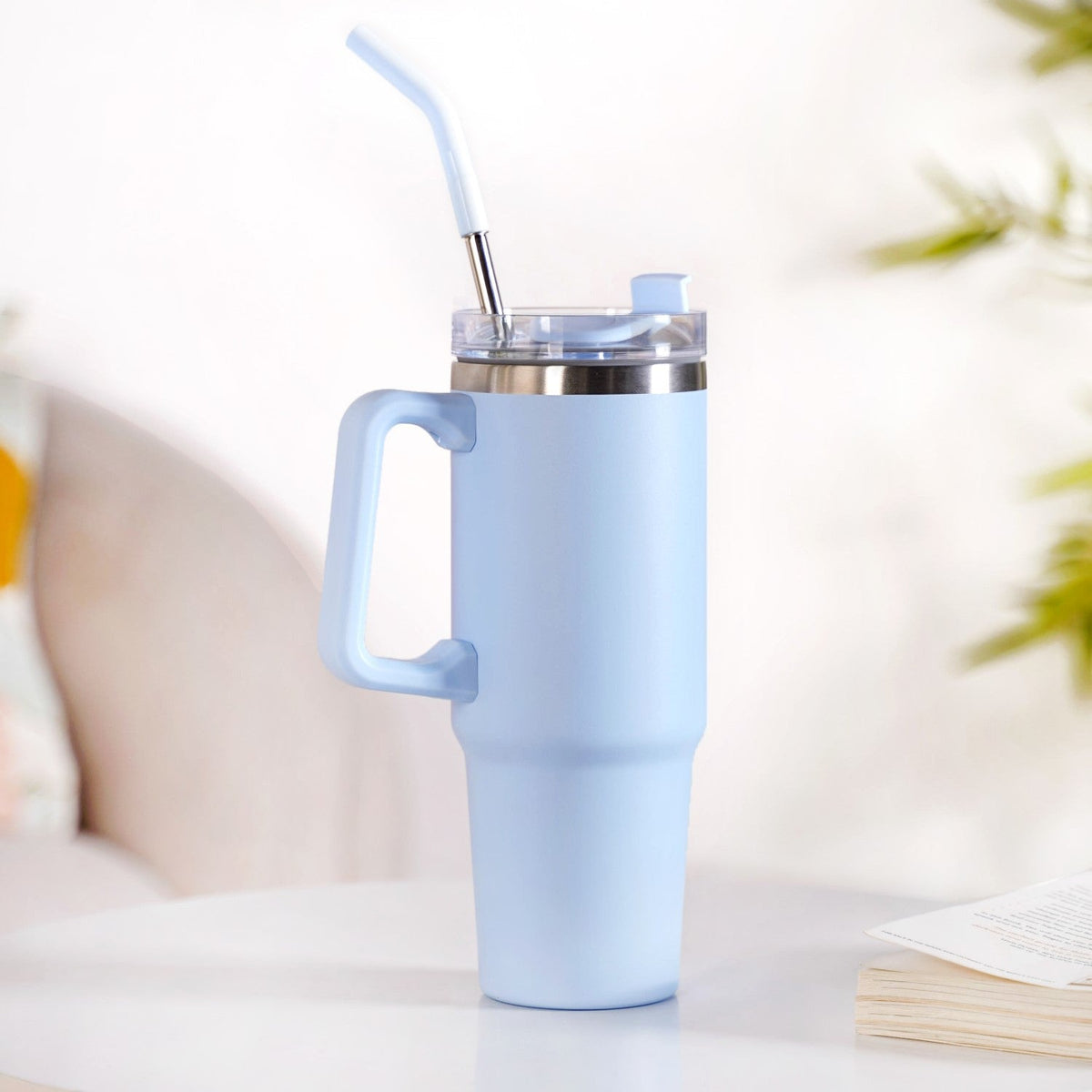 Glacio Leakproof Insulated Water Tumbler With Handle Arctic Blue 850ml Nestasia