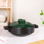 Botanica Ceramic Casserole Cooking Pot Green 2000ml Nestasia