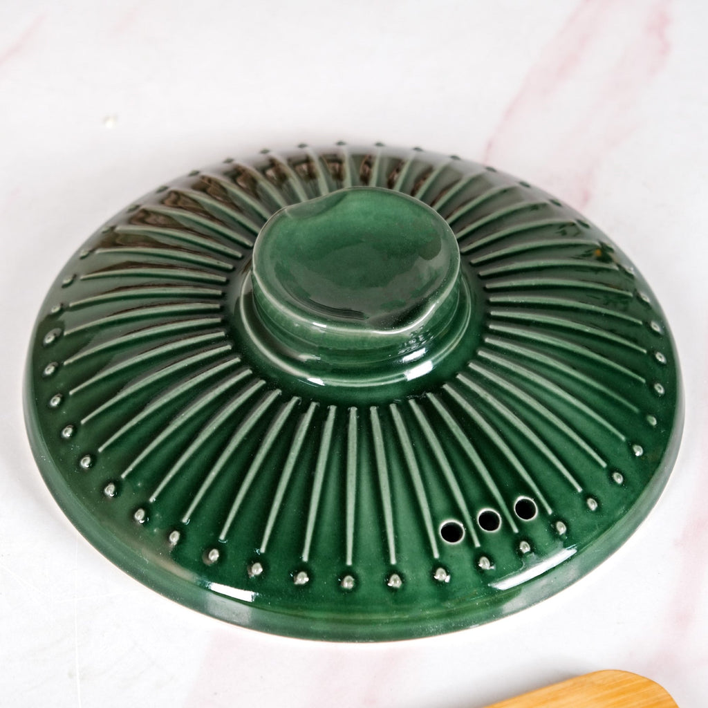 Botanica Ceramic Casserole Cooking Pot Green 2000ml Nestasia