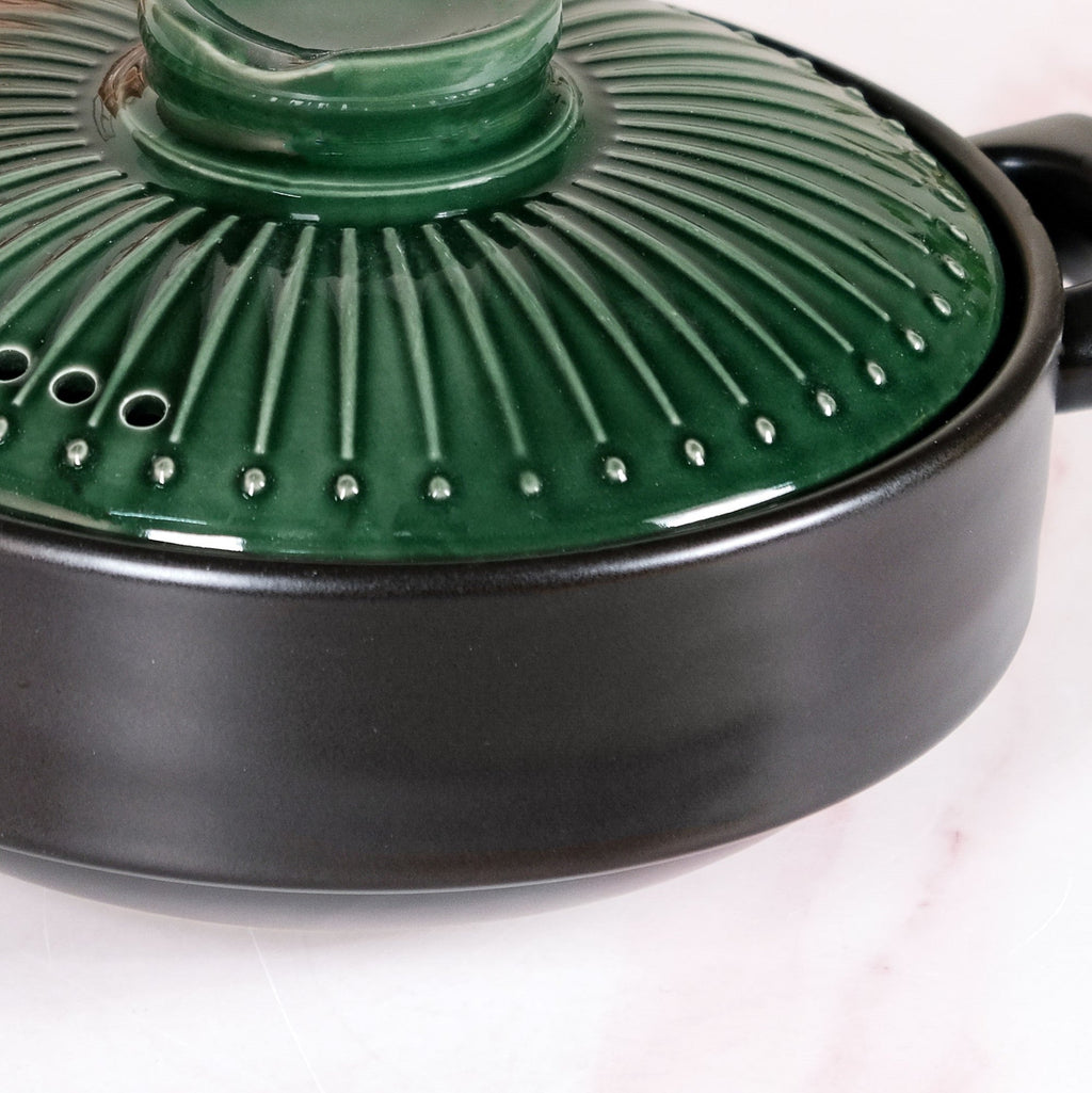 Botanica Ceramic Casserole Cooking Pot Green 2000ml Nestasia