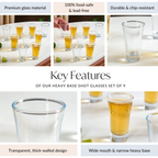 Classic Shot Glasses Set Of 9 55ml Nestasia