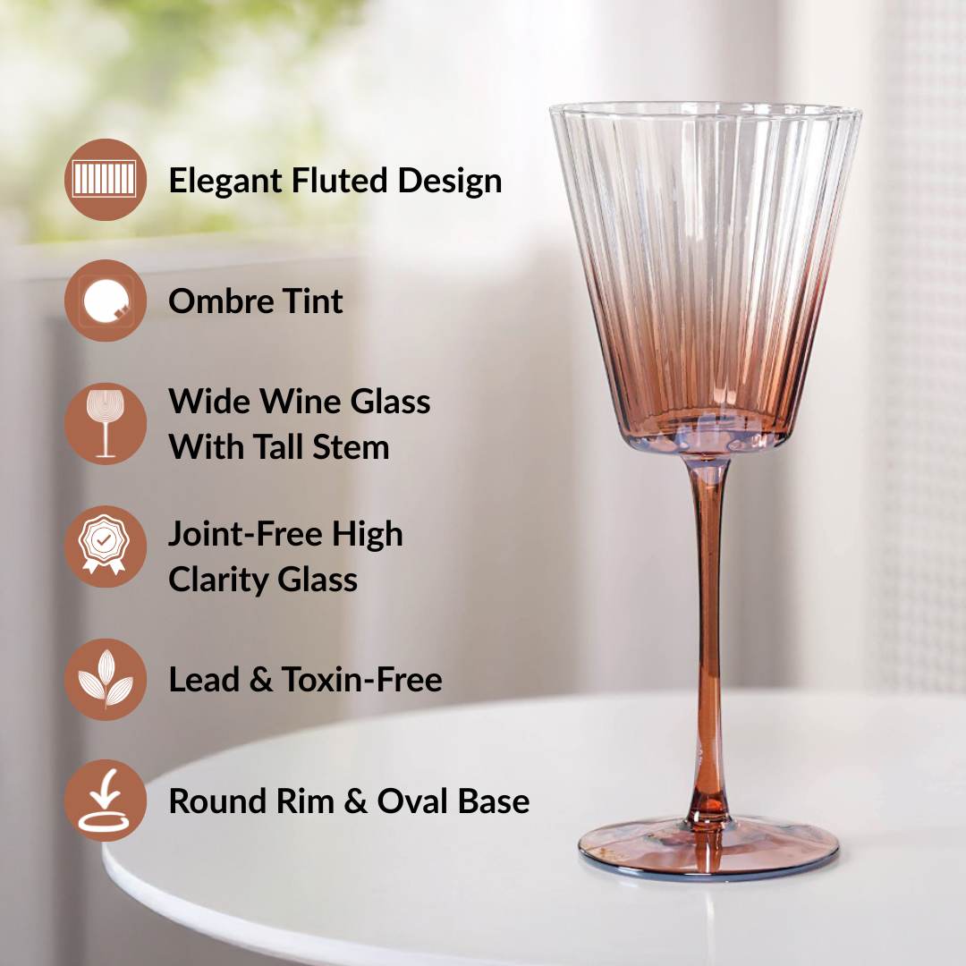 Helios Ombre Wine Glass Set Of 2 350ml Nestasia