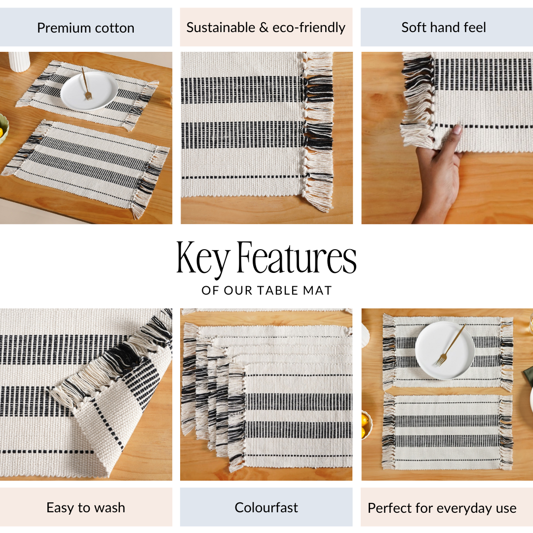 Heritage Loom Fringed Placemat Set Of 6 Nestasia