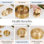 Brass Hibiscus Mukhwas Box with Lid – Traditional Spice Storage Container Nestasia