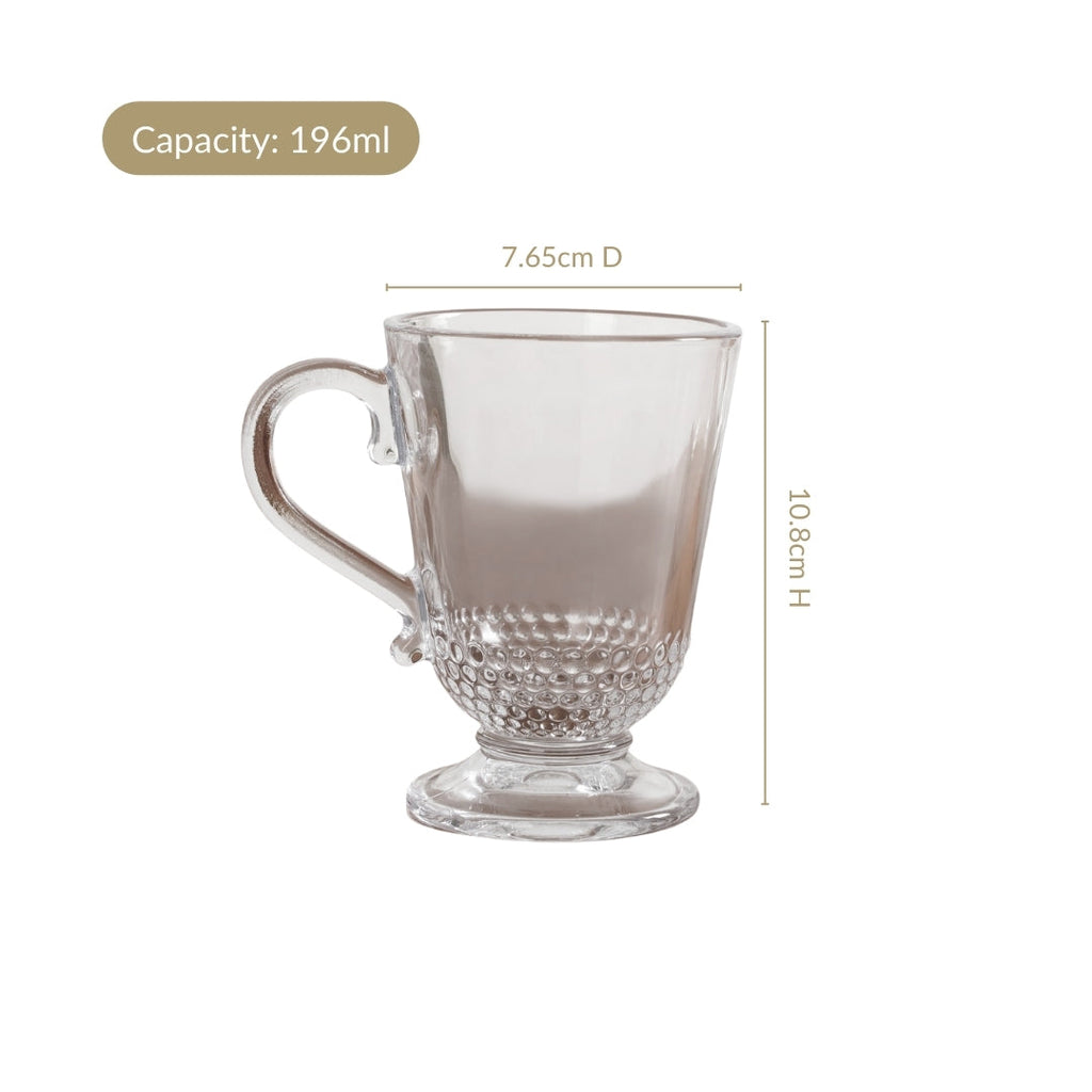 Hobnail Irish Coffee Glass Set Of 6 196ml Nestasia