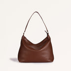 Soi Basket Weave Hobo Bag Brown Nestasia