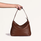 Soi Basket Weave Hobo Bag Brown Nestasia