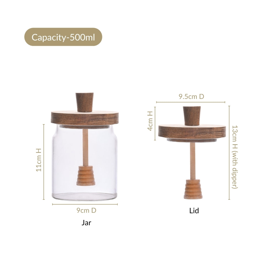 Airtight Lid Glass Honey Jar 500ml Nestasia