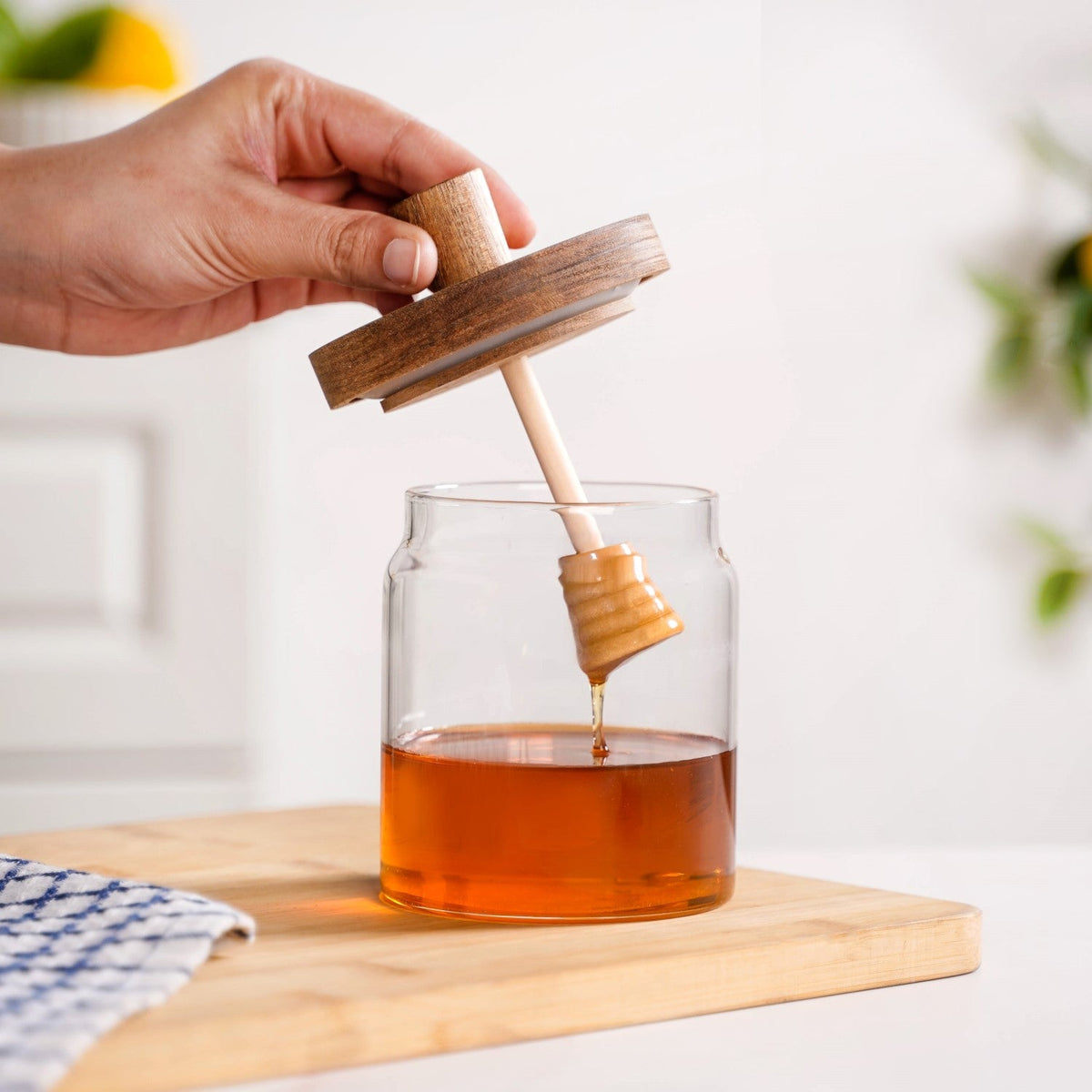 Airtight Lid Glass Honey Jar 500ml Nestasia